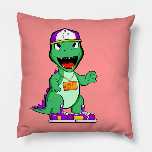 DinoMike Pillow by Art by Nabes