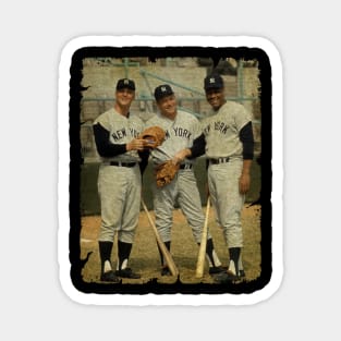 Roger Maris, Mickey Mantle, and Elston Howard in New York Yankees Magnet