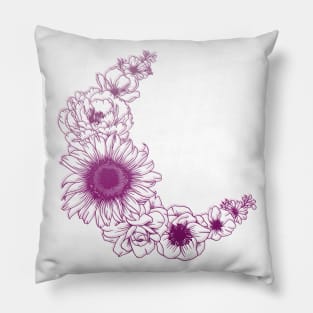 Floral Moon Pillow