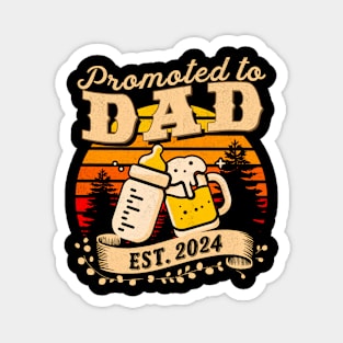 Promoted to Dad Est 2024 Soon to be Dad Father's Day Magnet