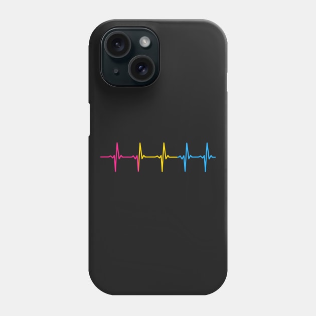 Pansexual Pride Heartbeat Pulse Phone Case by thingsandthings