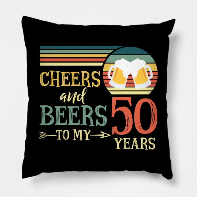 Cheers And Beers To 50 Years Old Pillow by SimonL