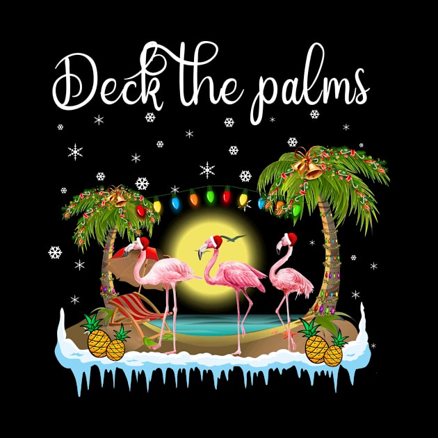 Deck the Palms Merry Flamingo Christmas by MarrinerAlex