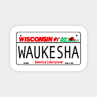 Waukesha Wisconsin License Plate Design Magnet