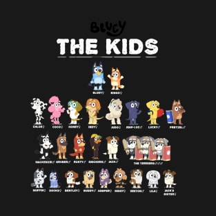 bluey children character sheet T-Shirt