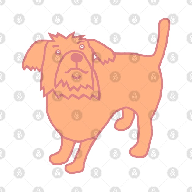 Cute Dog Peach Fuzz Pantone Color of the Year 2024 by ellenhenryart