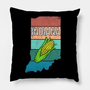 Indiana Hoosier Corn State Outline Pillow