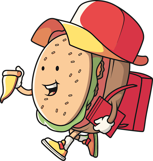 Happy Hamburger Schoolboy Kids T-Shirt by SLAG_Creative