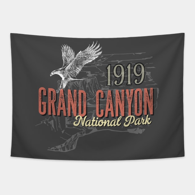 Grand Canyon National Park Arizona AZ Vintage Eagle Tapestry by Pine Hill Goods