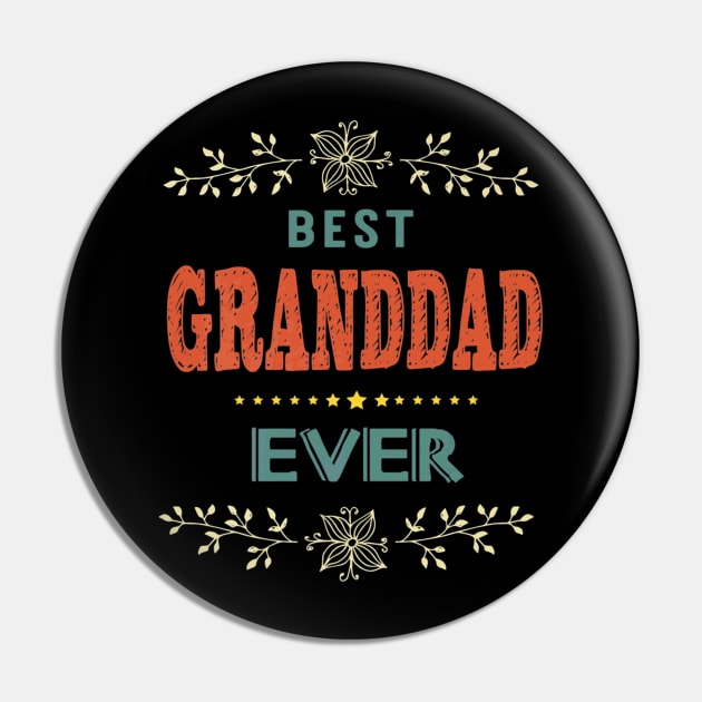 Best Granddad Ever Farthers Day Pin by Autumn Watercolor