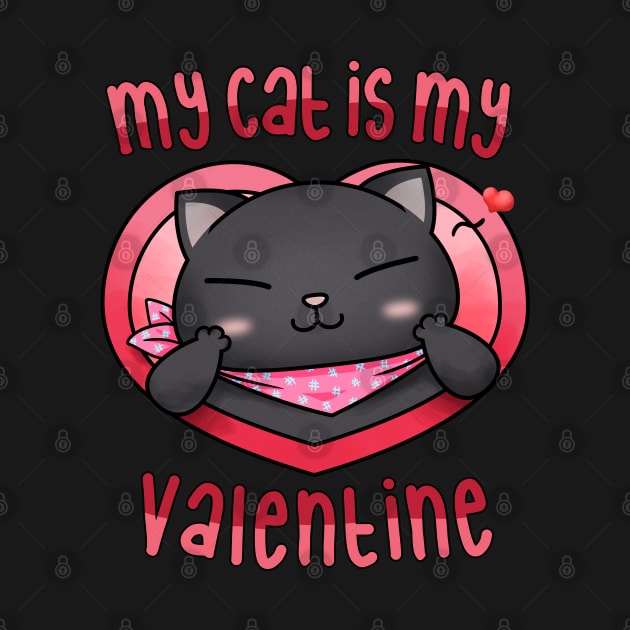 My cat is my Valentine Black Cat by Takeda_Art