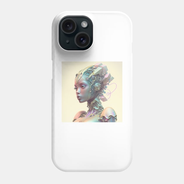 Portrait in Pastel Colors of A Fractal Robot Phone Case by daniel4510