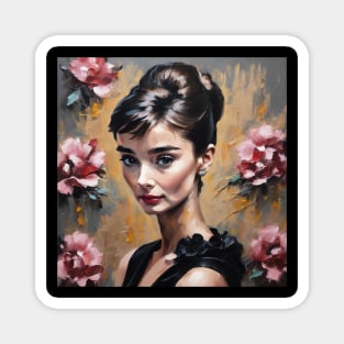 Audrey Hepburn painting illusrator Magnet