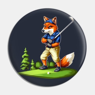 fox playing golf Pin