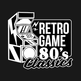 Retro Game Machine In Black And White T-Shirt