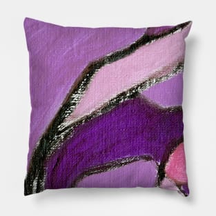 Purple Rose Pink Abstract Art Pillow