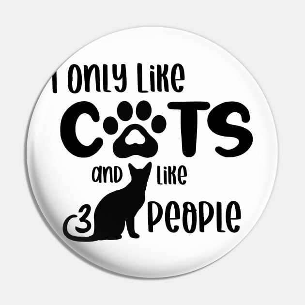 I Only Like Cats Pin by LeslieMakesStuff