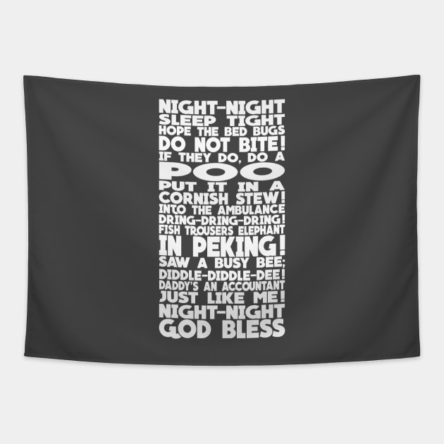 Bottom 'Richie's Bedtime Rhyme' Design Tapestry by DavidSpeedDesign