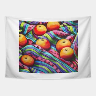 Fruit on Striped Cloth Tapestry