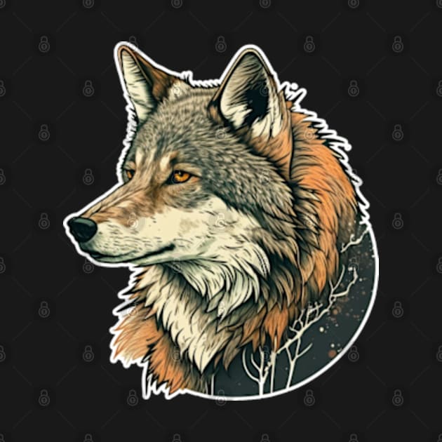 wolf sharp face by teehood