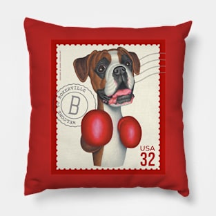 Funny Boxer Dog wearing cute Boxing Gloves Pillow