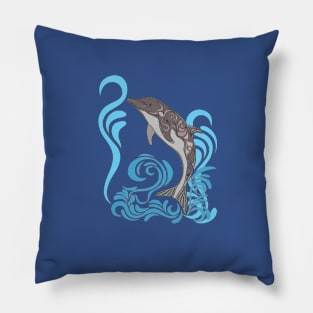 Dolphin Splashing Pillow