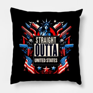 Straight Outta United States Pillow