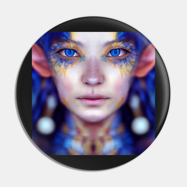 Nambra Sarlen - Portrait of Beautiful Elf Woman Pin by JediNeil