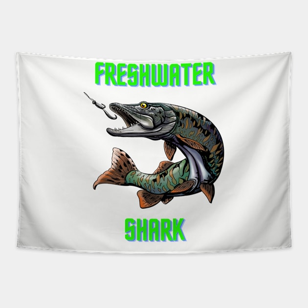 Freshwater shark Tapestry by Rickido