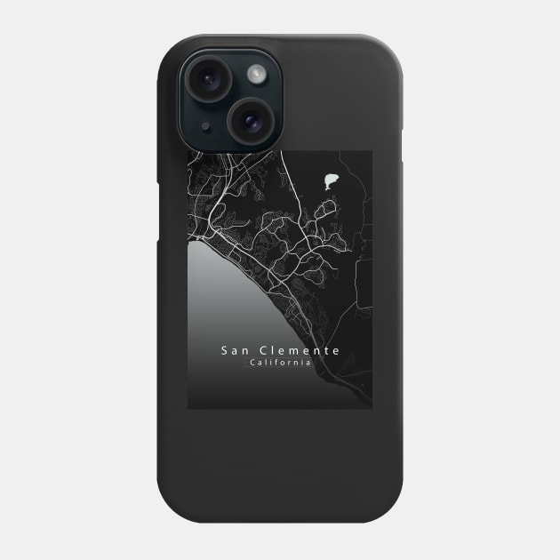 San ClementeCalifornia City Map dark Phone Case by Robin-Niemczyk