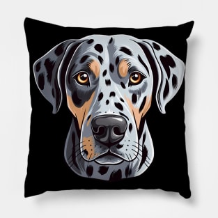 Catahoula Leopard Dog Face Cute Cartoon Puppy Lover Pillow