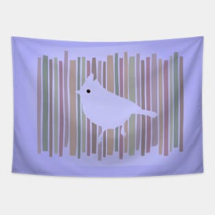 Cute Bird Silhouette Periwinkle Background Tapestry