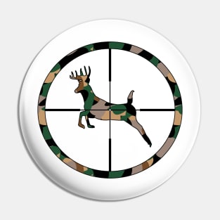 Hunter gifts, Hunting, Illustration, camouflage deer, scope Pin