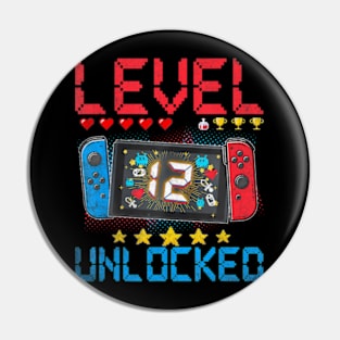 Level 12 Video 12th Birthday 12 Year Old Pin