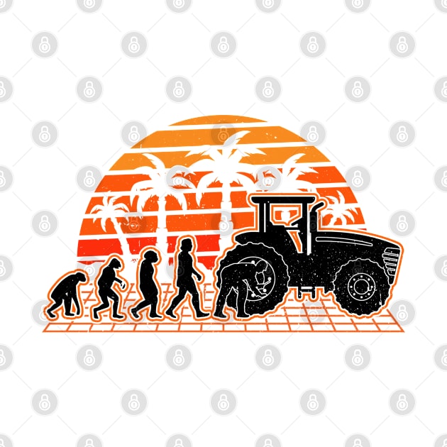 Farm Equipment Mechanic Evolution Sunset Tractor by favoriteshirt