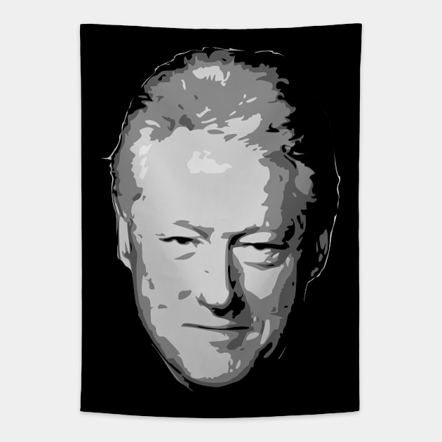 Bill Clinton Black and White Tapestry by Nerd_art