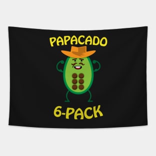 Papacado 6 Pack Dad Avocado Cute Workout Tapestry