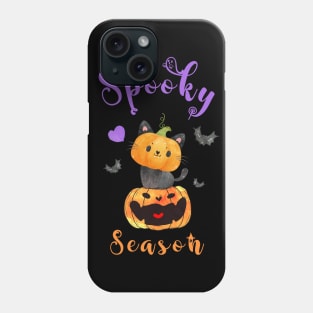 Black Cat On A  jack-o-lantern Pumkin Phone Case