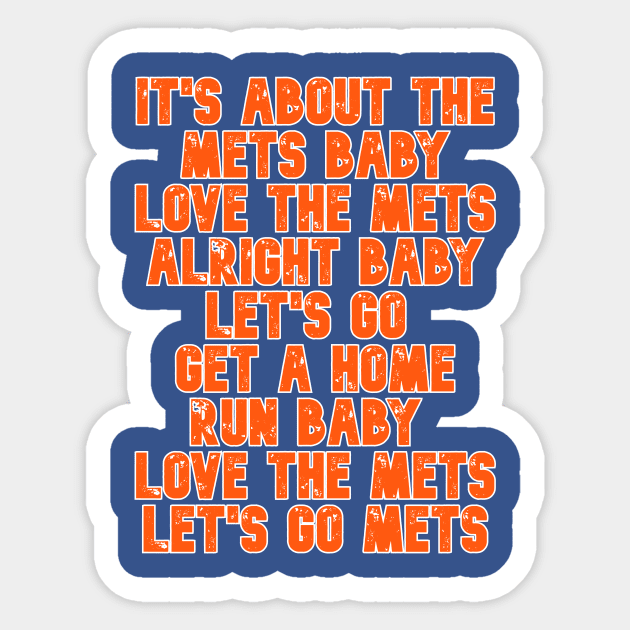 It's About The Mets Baby Sticker for Sale by only1bigboy