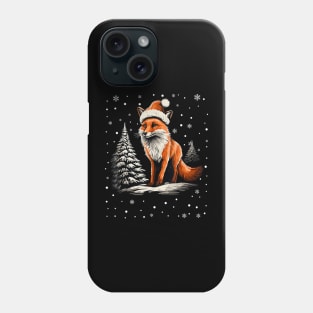 Cute Red Fox Christmas Santa Hat Xmas Pajama Phone Case