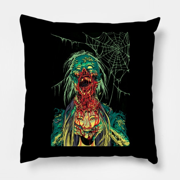 BRAIN EATING ZOMBIE GORE! Pillow by ZornowMustBeDestroyed