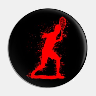 Abstract Watercolor style Tennis Art - Red Pin