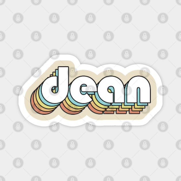 Dean - Retro Rainbow Typography Faded Style Magnet by Paxnotods