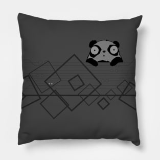 panda and cube Pillow