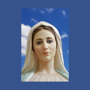 Our Lady of Medjugorje, blue sky background T-Shirt