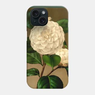 White flower on a brown background. Phone Case