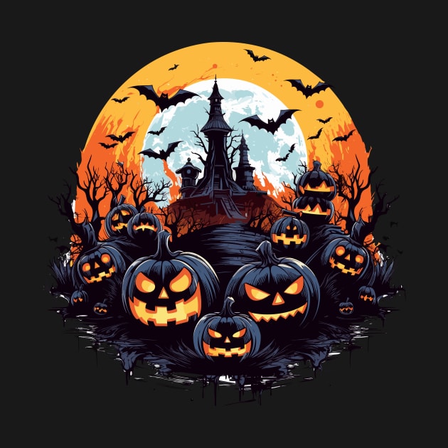 Haunted Church Under the Full Moon - Halloween Magic by InkInspire