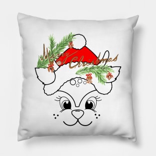 Funny Christmas Holiday Reindeer Cartoon Pillow