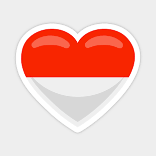 Indonesia Flag Heart Magnet