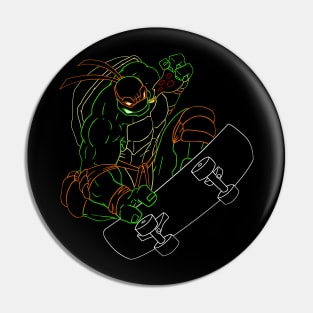 Neon 90's Ninja Turtle Michelangelo Pin